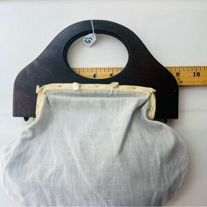 Vintage Bermuda Bag Wooden Handles 10 Inch Regular Size